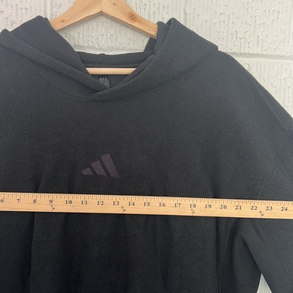 Adidas Men’s Elevated All Szn Terry Hooded Sweatshirt Size Large in Black NWT - Picture 8 of 10